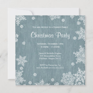 Rustic Wooden Christmas Invitation