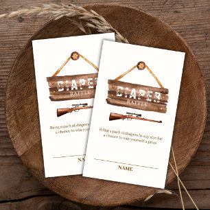 Rustic Wooden Cowboy Diaper Raffle Baby Shower Enclosure Card