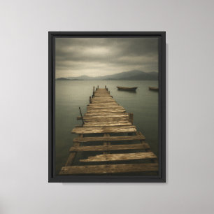 Rustic Wooden Dock Lake View Wall Art
