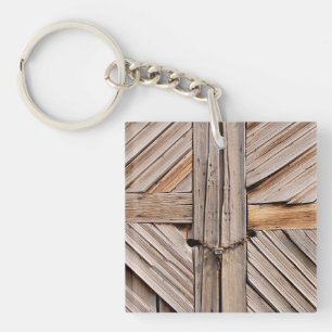 Rustic Wooden Door Key Ring