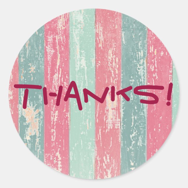 Rustic Wooden Fence Thanks Classic Round Sticker (Front)