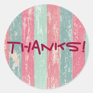 Rustic Wooden Fence Thanks Classic Round Sticker