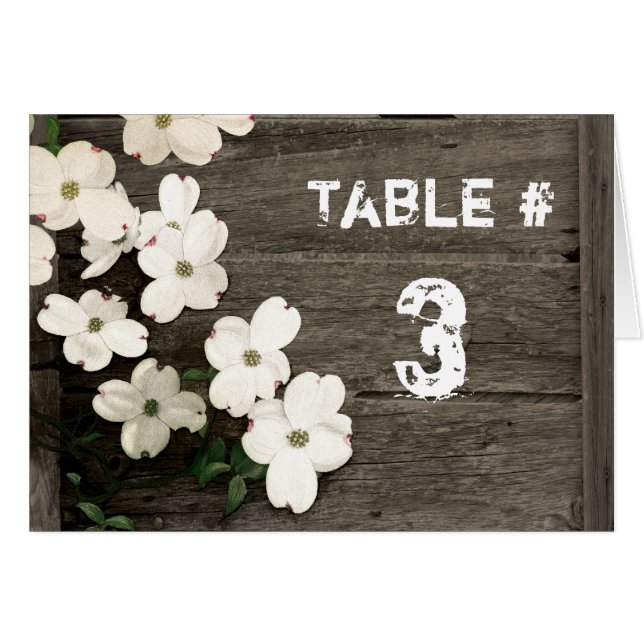 Rustic Wooden Fence Wedding Reception Tent Card (Front Horizontal)