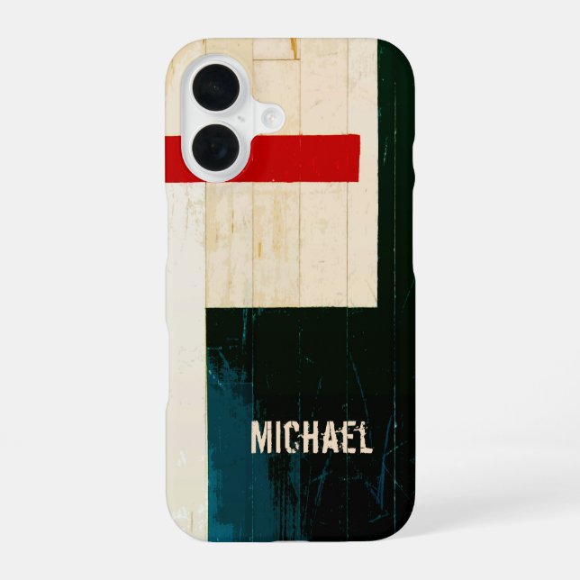 Rustic Wooden Floor Lines and Markings iPhone 16 Case (Back)