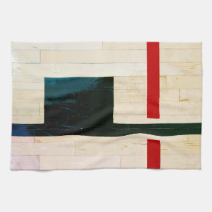 Rustic Wooden Floor Lines and Markings Tea Towel