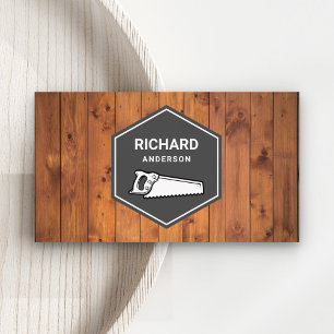 Rustic Wooden Flooring Custom Wood Works Carpenter Business Card