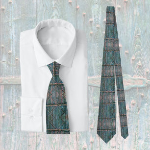 Rustic wooden gate and iron in blue, cool  tie