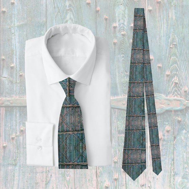 Rustic wooden gate and iron in blue, cool  tie (Creator Uploaded)