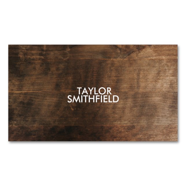 RUSTIC WOODEN 	Magnetic BUSINESS CARD (Front)
