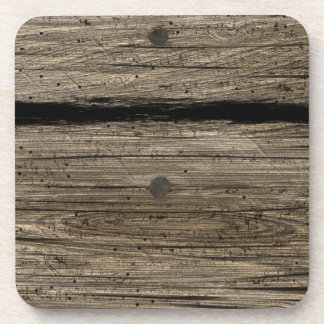 Rustic Wooden Plank Cork Coaster