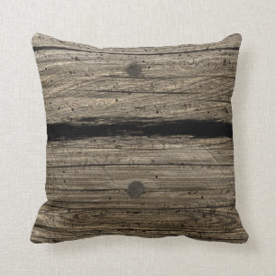 Rustic Wooden Plank Pillow