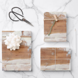 Rustic Wooden Planks Wrapping Paper Sheets
