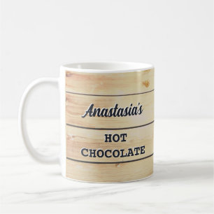 Rustic Wooden Timber Personalised Hot Drinks Coffee Mug