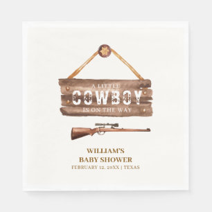 Rustic Wooden Wild West Cowboy Gun Baby Shower Napkin
