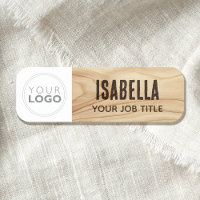 Rustic Woodgrain Employee Logo Brown Branded