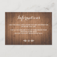 Rustic woodgrain forest wedding small enclosure