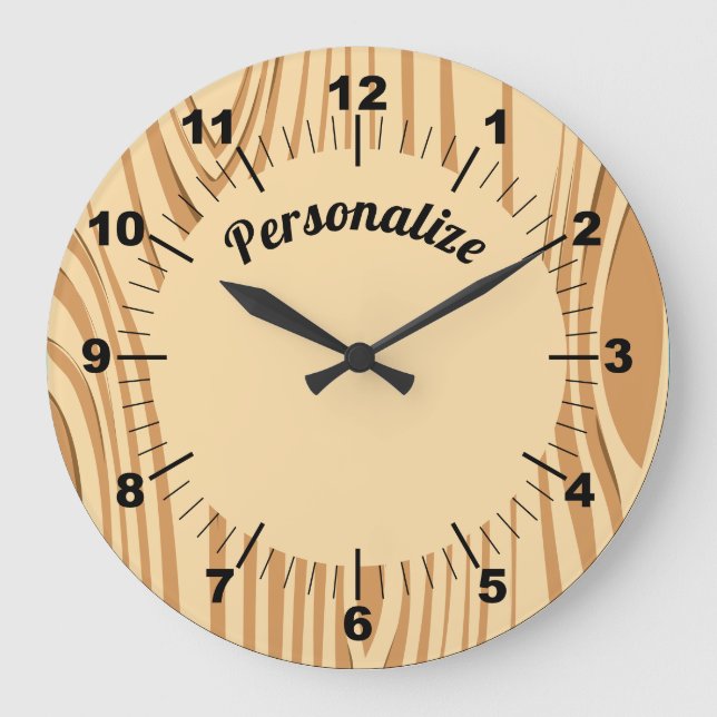 Rustic Woodgrain Hobby Shop Unique Decorative Wall Large Clock (Front)