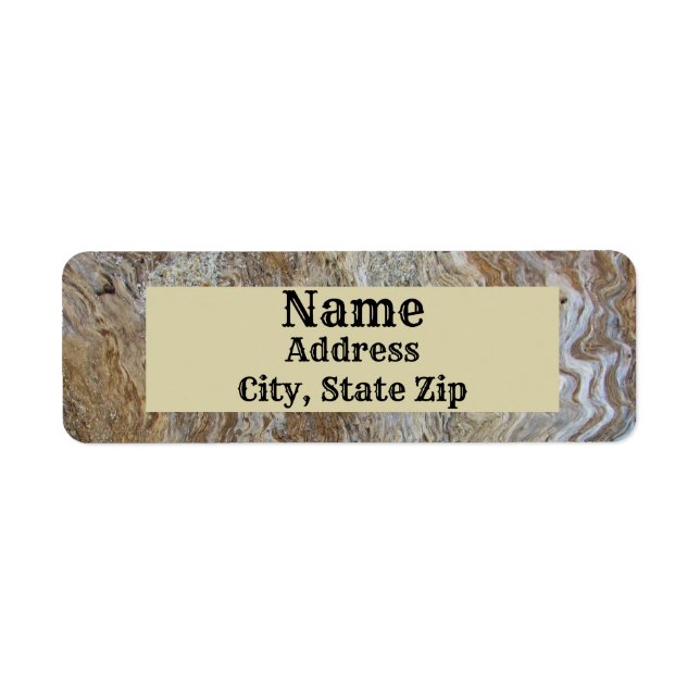 Rustic Woodgrain Pattern Photo Brown Driftwood Return Address Label (Front)