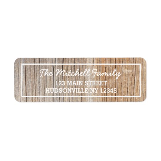 Rustic Woodgrain Personalised Address Label
