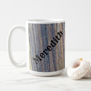 Rustic Woodgrain Photo Vertical Stripe Nature Coffee Mug