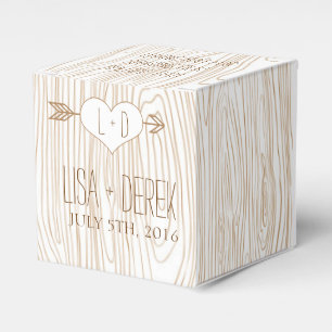 Rustic Woodgrain wedding favour box