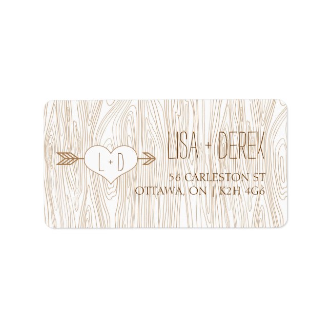 Rustic Woodgrain Wedding labels (Front)