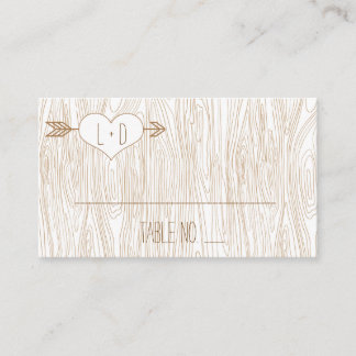Rustic Woodgrain Wedding Placecards