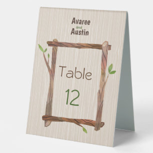 Rustic Woodgrain Wedding Table Number