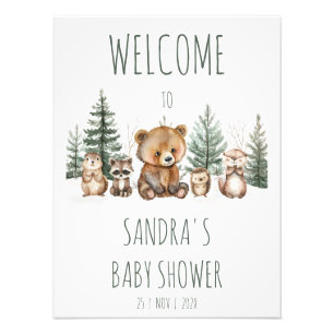 Rustic Woodland Adventure Baby Shower Welcome Sign
