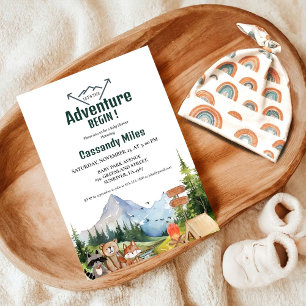 Rustic Woodland Animals Adventure Baby Shower Invi Invitation