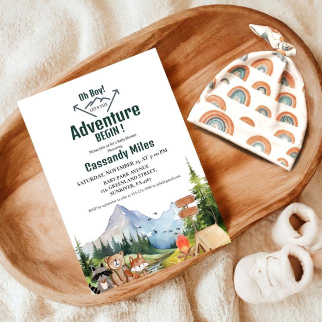 Rustic Woodland Animals Adventure Baby Shower  Invitation (Creator Uploaded)