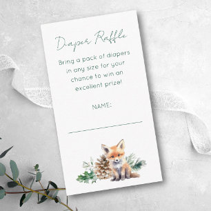 Rustic Woodland Animals Baby Shower Diaper Raffle Enclosure Card