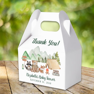 Rustic Woodland Animals Baby Shower Thank You Favour Box