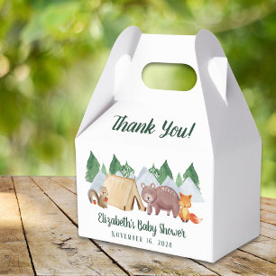 Rustic Woodland Animals Baby Shower Thank You Favour Box