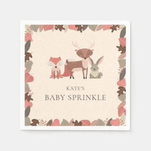 Rustic Woodland Animals Baby Sprinkle Shower Napkin