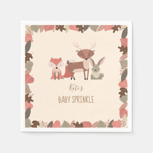 Rustic Woodland Animals Baby Sprinkle / Shower Napkin