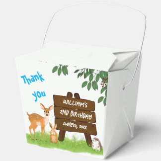 Rustic Woodland Animals Birthday Favour Box