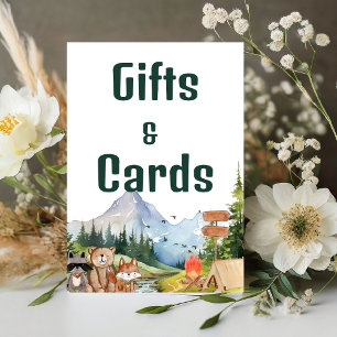 Rustic Woodland Animals gift & Card Birthday Pedestal Sign