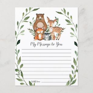 Rustic Woodland Animals Greenery Message Card