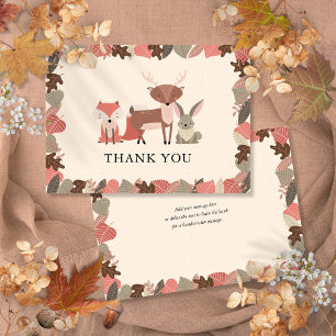 Rustic Woodland Animals Thank You Card