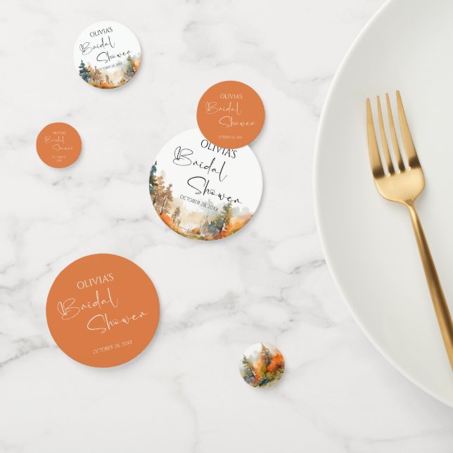 Rustic Woodland Autumn Forest Bridal shower Confetti (Group)