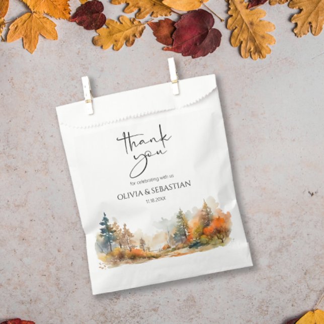 Rustic Woodland Autumn Forest Wedding Favour Bag (Creator Uploaded)
