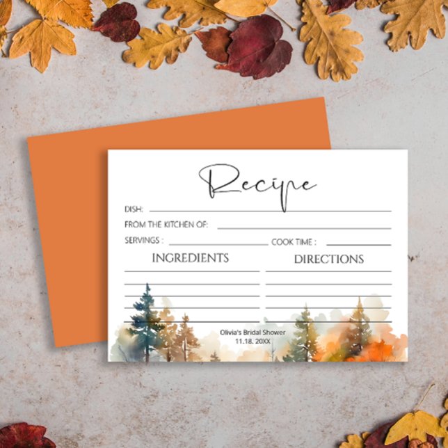 Rustic Woodland Autumn Recipe Card (Creator Uploaded)