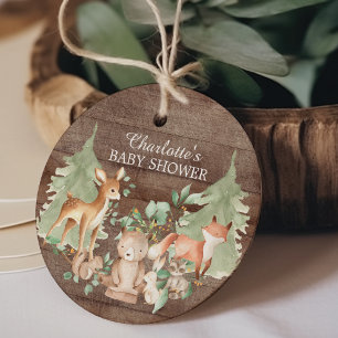 Rustic Woodland Baby Shower Favour Gift Tag