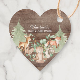 Rustic Woodland Baby Shower Favour Gift Tag