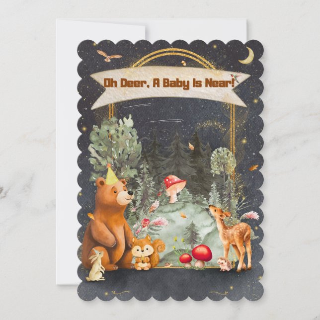 Rustic Woodland Baby Shower Invitation (Front)