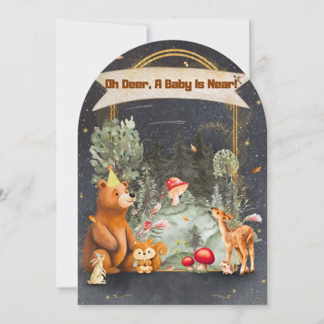Rustic Woodland Baby Shower Invitation (Front)