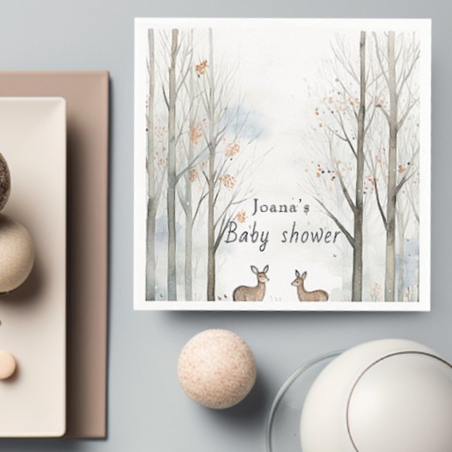 Rustic woodland baby shower  napkin (Creator Uploaded)