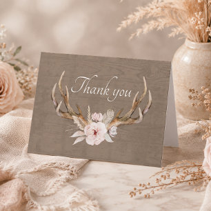 Rustic Woodland Baby Shower Thank You Card – Water