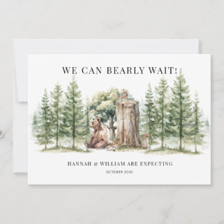Rustic Woodland Bear Cub Forest Announcement